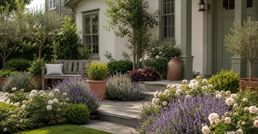 Color Themes for Your Outdoor Garden: 15 Best Proven Ideas 4 Charming garden cottage entrance in daylight