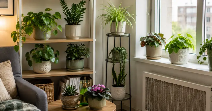 Best Indoor Plants for Tiny Apartments: 21 Smart Picks 2 Cozy green corner with houseplants