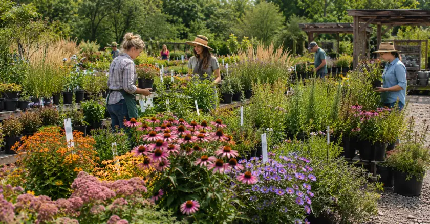 Native Plants That Thrive in Your Region 4 Vibrant garden center on a sunny day