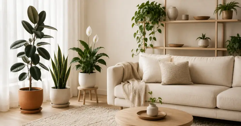 Cozy neutral Scandinavian-inspired living room