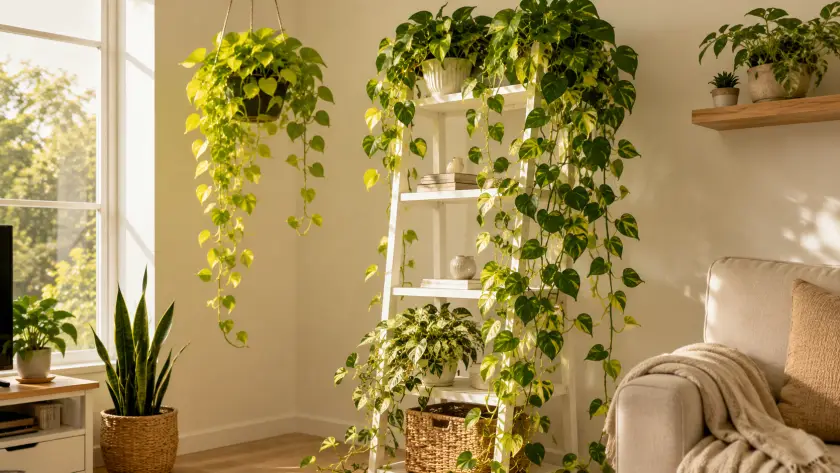 Pothos Plant Care Guide: Complete Indoor Care for Every Pothos Variety 5 Pothos Trailing Displays — Styling and Placement