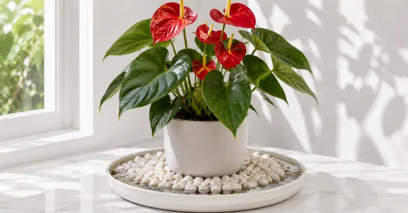 Anthurium Care Guide: How to Grow the Flamingo Flower Indoors 2 Serene indoor anthurium still-life