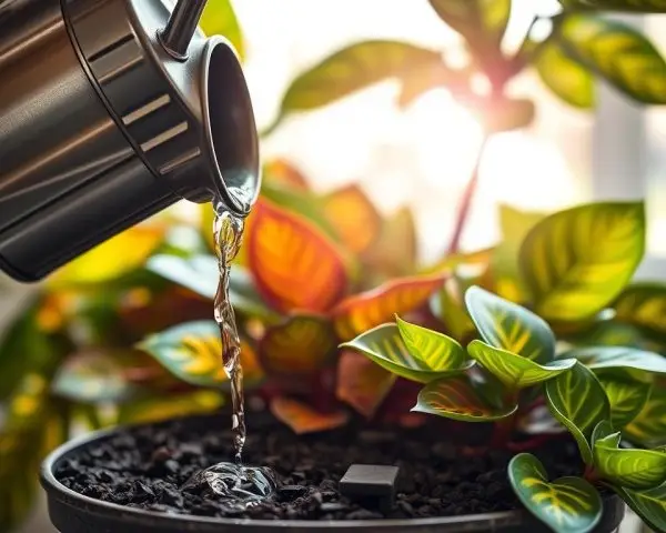 croton petra watering schedule croton petra watering schedule with a watering can and colorful indoor foliage