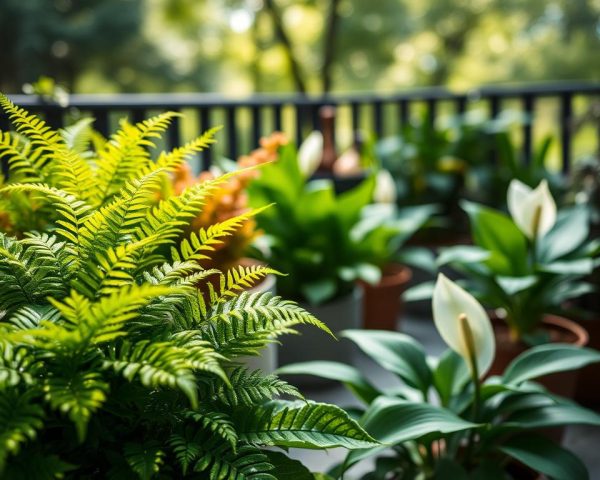 small plants for shady areas arranged in pots on a shaded patio