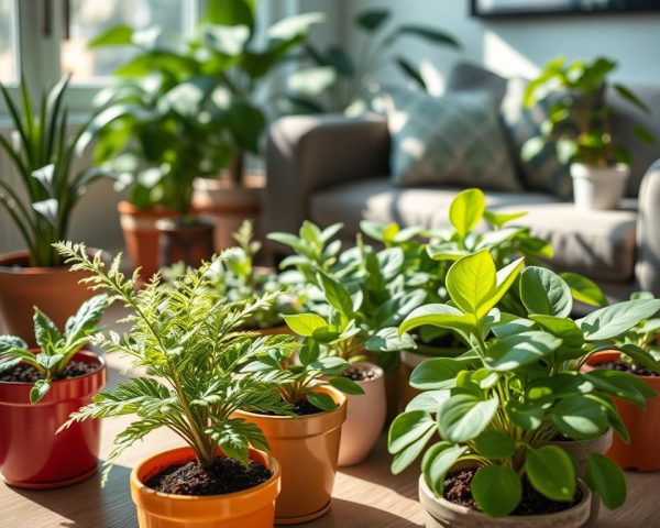 compact shade plants in pots with fresh soil and healthy foliage