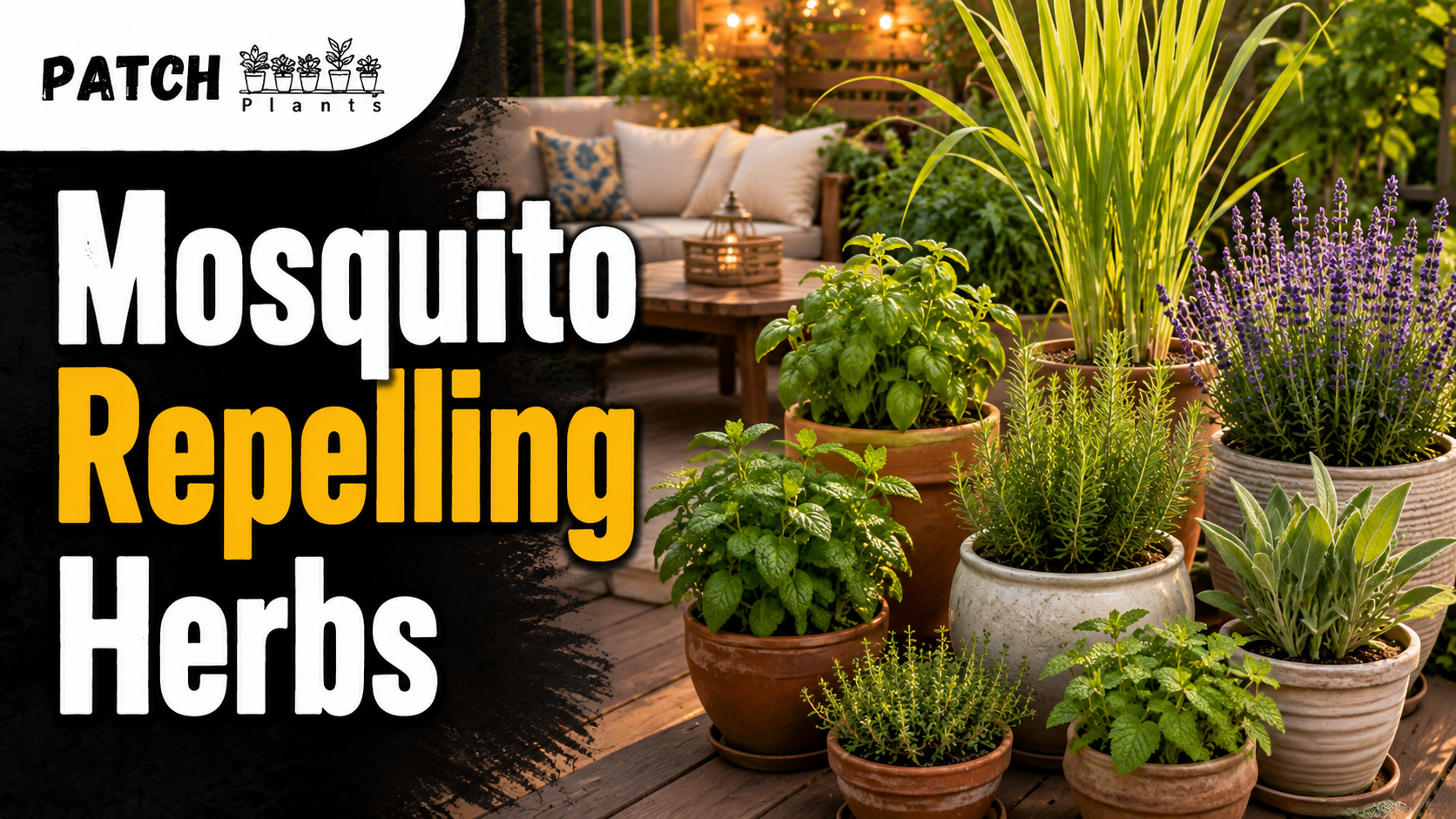 Cozy herb garden with mosquito repelling plants