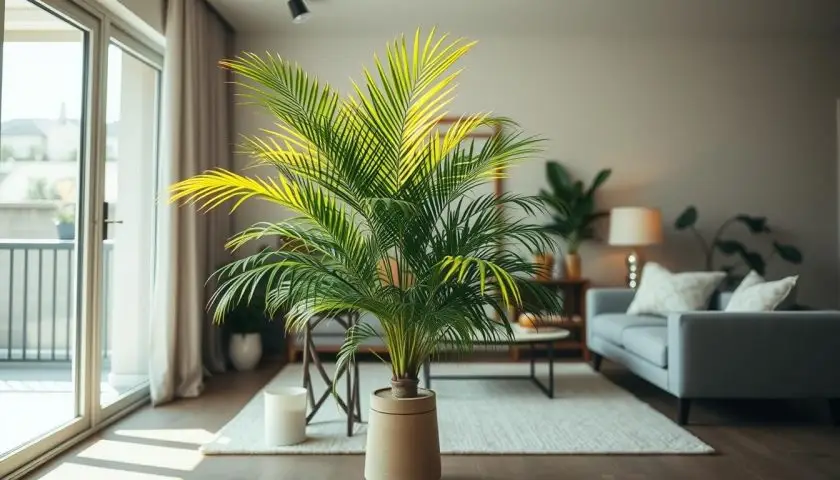 parlor palm care in bright indirect light