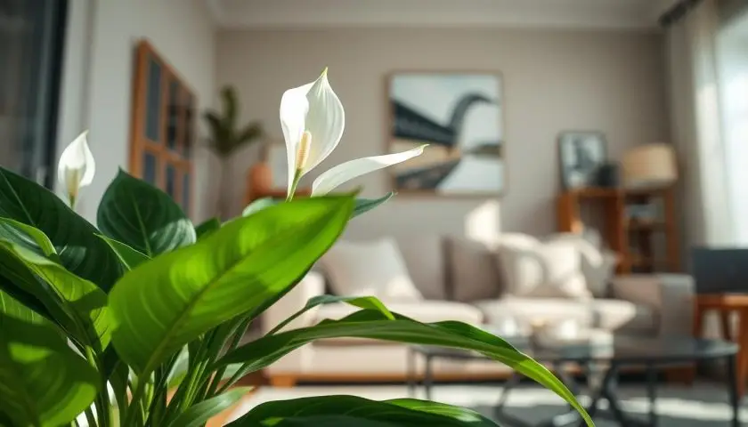 peace lily problems and care with green leaves and indoor pot