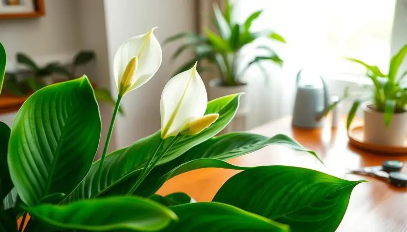 peace lily light requirements with bright indirect light indoors