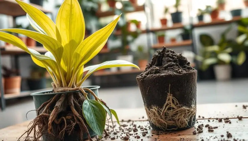 common root rot causes common root rot causes in houseplants with yellowing leaves wet soil and damaged roots
