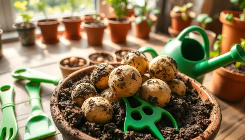 best soil for potatoes in pots best soil for potatoes in pots with seed potatoes compost and planting tools