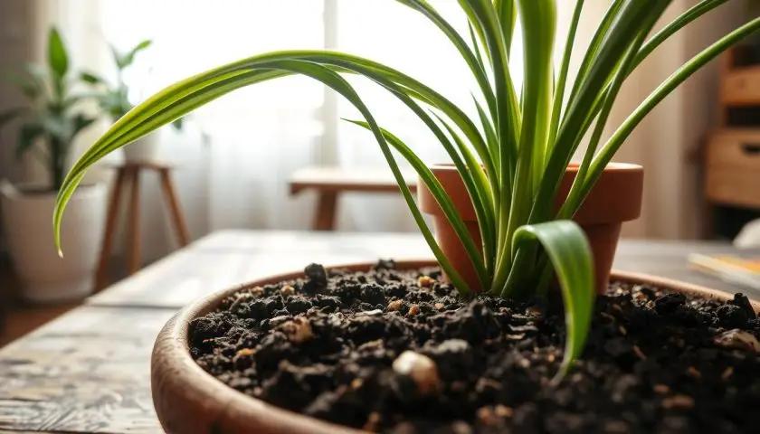 best soil for spider plants in a terracotta pot with loose indoor potting mix