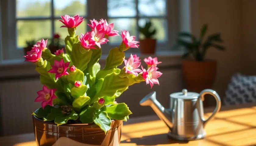 indoor christmas cactus care indoor christmas cactus care with a healthy plant in a ceramic pot near bright indirect light