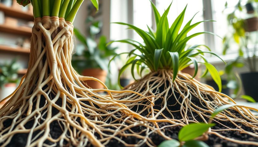 spider plant roots spider plant roots showing thick tuberous roots during transplanting