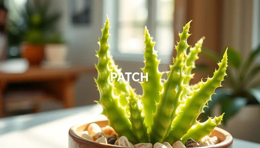 fishbone cactus light requirements with zig zag green stems near a bright filtered window