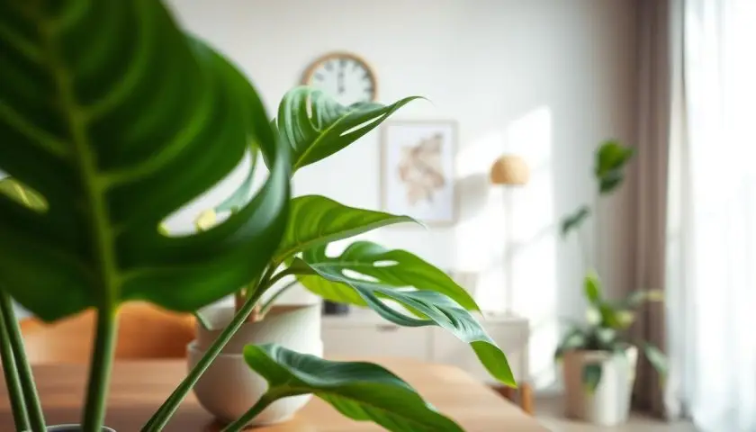 mini monstera support mini monstera plant climbing on indoor support with split leaves