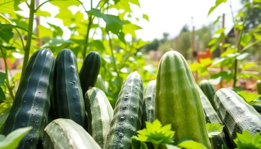 Japanese cucumber varieties Japanese cucumber varieties with long slender fruits and green cucumber vines