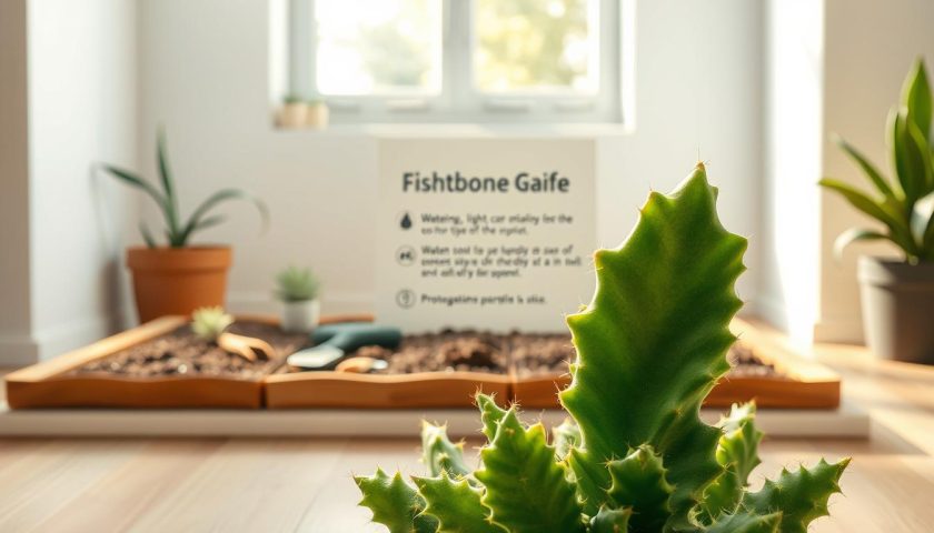 fishbone cactus care indoors with trailing zig zag stems in bright filtered light