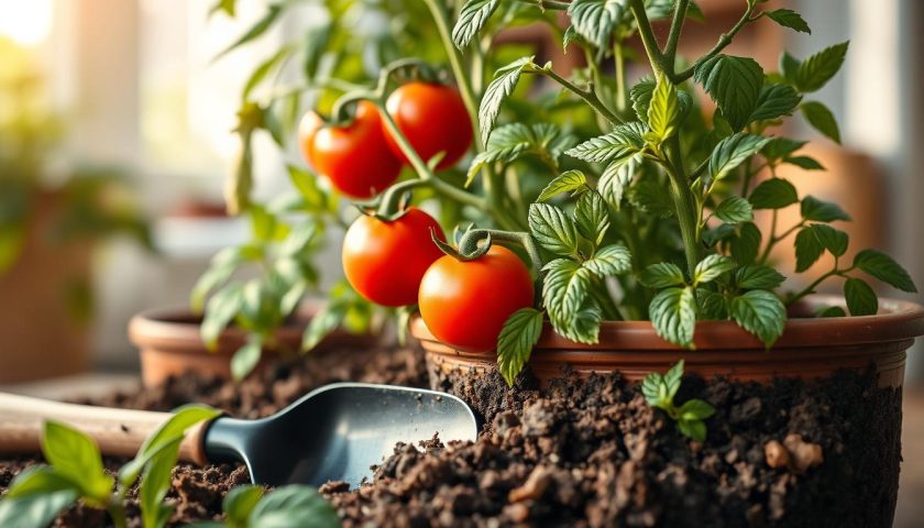 how to plant tomatoes in a pot