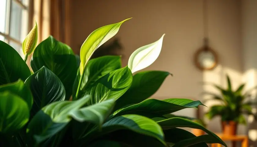 peace lily green flowers
