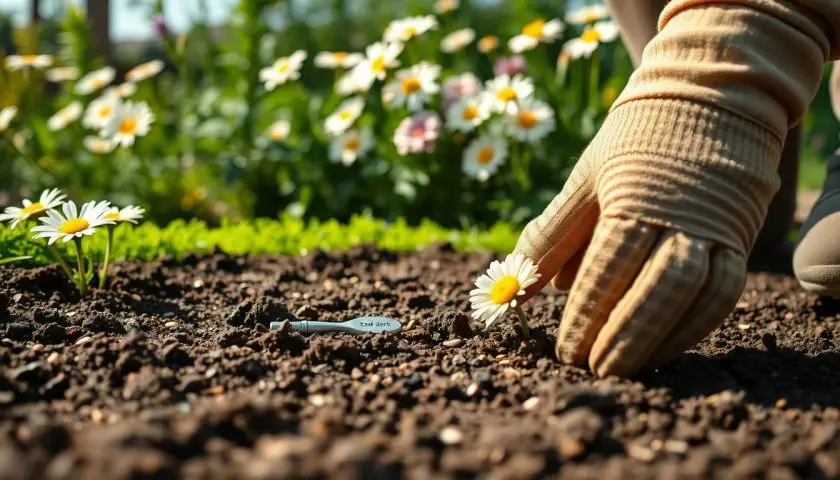 how to plant English daisy seeds at the correct depth