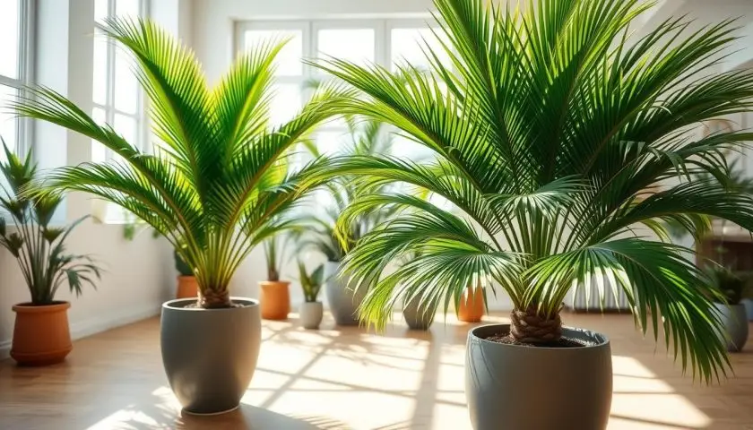 travel palm plant growing in bright natural light