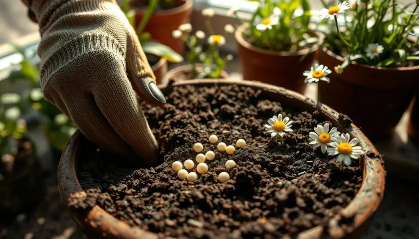 planting English daisy seeds