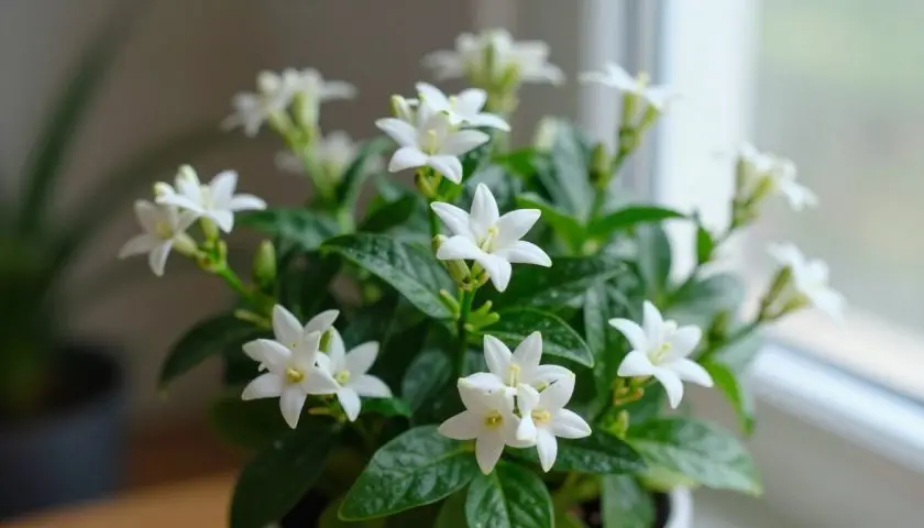 Star of Bethlehem plant Ornithogalum umbellatum flowering in a spring garden