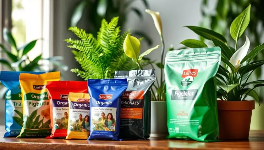 Houseplant Fertilizer Guide: When, How & What to Feed Indoor Plants 2 Different houseplant fertilizers displayed beside potted indoor plants