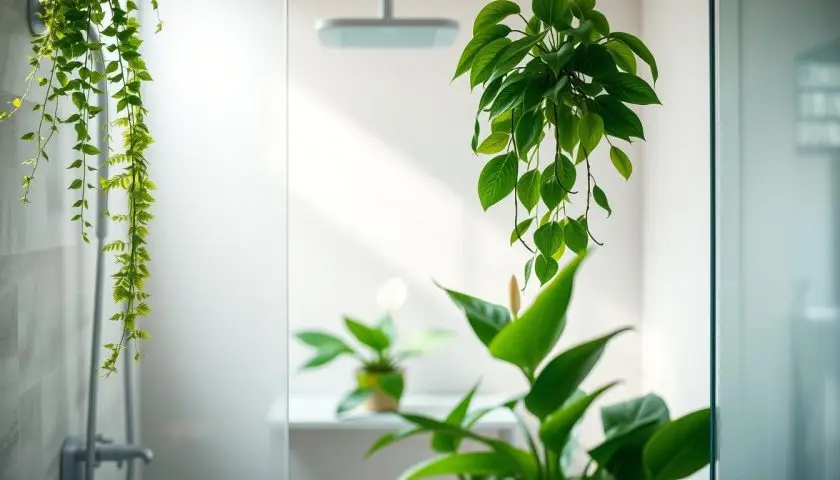 13 Plants in Shower: Humidity-Loving Bathroom Picks 5 shower plants arranged away from direct water spray