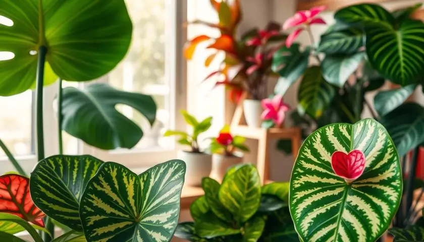15 Patterned-Leaf Houseplants for a More Colorful Home 4 Collection of colorful patterned-leaf houseplants featuring striped veined and variegated foliage